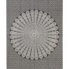 Přehoz na postel s potiskem mandala paví pera, béžový a černý tisk, 140x202cm