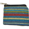 Malá bavlněná peněženka na drobné, "ghari barevné proužky", zip, 11x9cm
