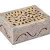 Ozdobná kamenná šperkovnice, ručně vyřezávaná, 10x8x4cm