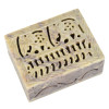 Ozdobná kamenná šperkovnice, ručně vyřezávaná, 10x8x4cm