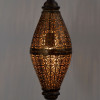 Kovová lampa v orientálním stylu, černo-zlatá, uvnitř zlatá, 18x18x50cm