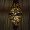 Kovová lampa v orientálním stylu, černo-zlatá, uvnitř zlatá, 18x18x50cm