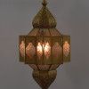 Lampa v orientálním stylu, bílé sklo, zlatý kov, 25x25x54cm