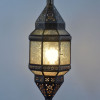 Orienální prosklená lampa v barvě mosazi, 20x20x50cm
