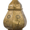 Kovová lampa v orientálním stylu, zlatá barva, uvnitř zlatá, 34x55cm