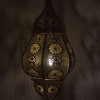 Kovová lampa v orientálním stylu, zlatá barva, uvnitř zlatá, 34x55cm