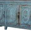 Komoda s ručně vyřezávanými dvířky, 218x49x92cm
