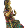 Maňdžušrí, mosazná socha zdobená polodrahokamy, 31cm