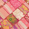 Meditační polštář ručně vyšívaný patchwork, s mušličkami, čtverec, 60x60x10cm