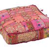 Meditační polštář ručně vyšívaný patchwork, s mušličkami, čtverec, 60x60x10cm