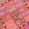 Meditační polštář ručně vyšívaný patchwork, s mušličkami, čtverec, 60x60x10cm