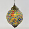 Skleněná mozaiková lampa, multibarevná, průměr 27cm, výška 36cm