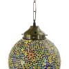 Skleněná mozaiková lampa, multibarevná, průměr 27cm, výška 36cm