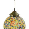 Skleněná mozaiková lampa, multibarevná, průměr 27cm, výška 36cm