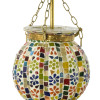 Skleněná mozaiková lampa, multibarevná, 15x15x22cm