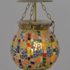 Skleněná mozaiková lampa, multibarevná, 15x15x22cm
