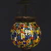 Skleněná mozaiková lampa, multibarevná, 15x15x22cm