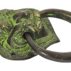 Dveřní táhlo, démon, "Tribal Art", zelená patina, 14cm