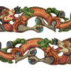 Dřevěná dekorace, "Dva draci", 2ks, ručně malovaní, 53x16cm