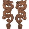 Dřevěná dekorace, "Dva draci", 2ks, přírodní úprava, 23x61cm