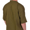 Khaki zelená pánská košile-kurta s krátkým rukávem a kapsičkou, 3 knoflíky
