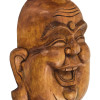 Dřevěná maska, smějící se Buddha, 22cm