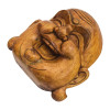 Dřevěná maska, smějící se Buddha, 22cm