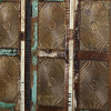 Skříňka z recyklovaného dřeva, mosazné kování, 120x40x100cm