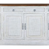 Komoda z mangového dřeva, zdobená mosazným kováním, 180x45x90cm
