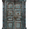 Starožitné dveře s rámem z Gujaratu, teakové dřevo, 157x53x210cm