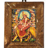 Durga Maa, obrázek v rámečku z teakového dřeva, 12x1x15cm
