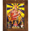 Durga Maa, obrázek v rámečku z teakového dřeva, 15x1x20cm