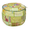 Taburet z Rajasthanu s bohatou Ari výšivkou, průměr 49cm výška 36cm patchwork