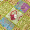 Taburet z Rajasthanu s bohatou Ari výšivkou, průměr 49cm výška 36cm patchwork