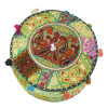 Taburet z Rajasthanu s bohatou Ari výšivkou, průměr 49cm výška 36cm patchwork