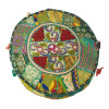 Taburet z Rajasthanu s bohatou Ari výšivkou, průměr 49cm výška 36cm patchwork