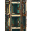 Rohová prosklená skříň z teakového dřeva v "Goa" stylu, 72x52x180cm