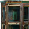 Rohová prosklená skříň z teakového dřeva v "Goa" stylu, 72x52x180cm