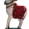 Soška posvátného býka Nandi ze dřeva, antik, ručně malovaná, 15x5x25cm