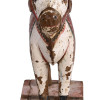 Soška posvátného býka Nandi ze dřeva, antik, ručně malovaná, 17x9x19cm