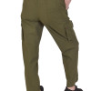 Bavlněné khaki kalhoty, boční kapsy, guma a šňůrka v pase