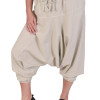 Turecké světle šedé kalhoty, unisex, kapsy, šňůrka a guma v pase