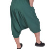 Turecké zelené kalhoty, unisex, kapsy, šňůrka a guma v pase