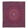 Přehoz na postel, pestrobarevná paví mandala, 230x202cm