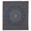 Přehoz na postel, pestrobarevná paví mandala, 230x202cm