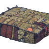 Meditační polštář ručně vyšívaný patchwork, s mušličkami, čtverec, 60x60x10cm