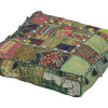 Meditační polštář ručně vyšívaný patchwork, s mušličkami, čtverec, 60x60x10cm