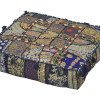 Meditační polštář ručně vyšívaný patchwork, s mušličkami, čtverec, 60x60x10cm