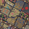 Meditační polštář ručně vyšívaný patchwork, s mušličkami, čtverec, 60x60x10cm