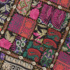 Meditační polštář ručně vyšívaný patchwork, s mušličkami, čtverec, 60x60x10cm